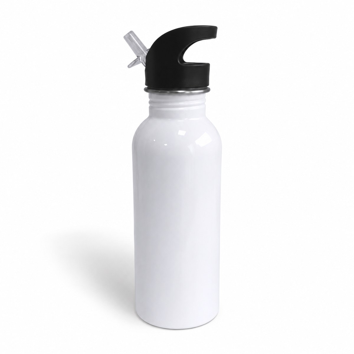 Blank personalised 600ml white stainless-steel slim-neck bottle