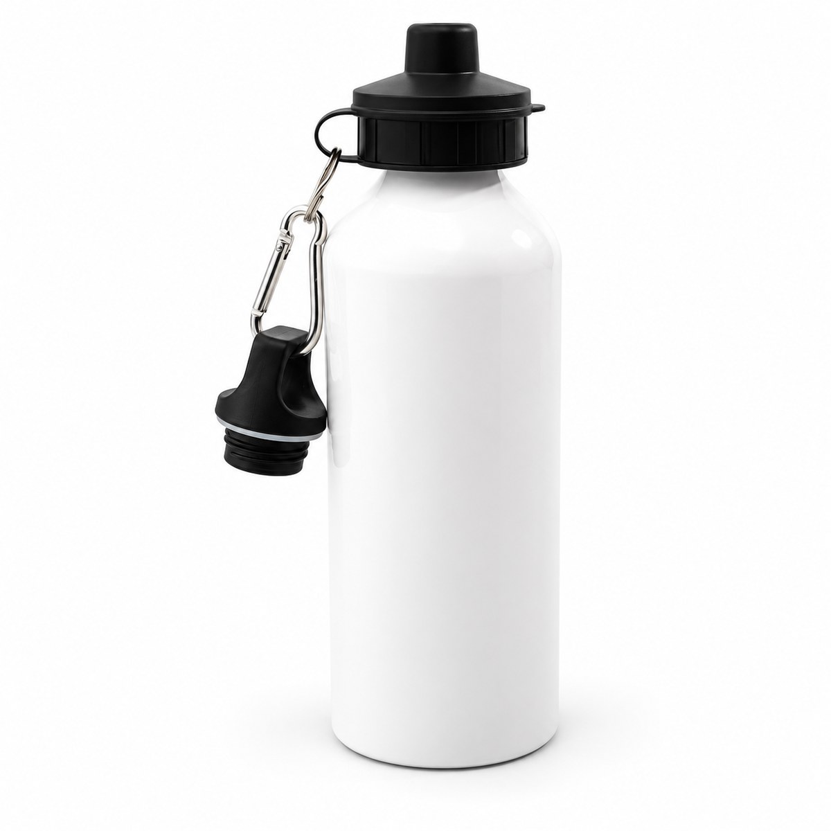 Blank personalised 600ml white aluminium water bottle