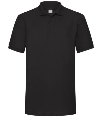 Heavyweight polycotton polo shirt in black