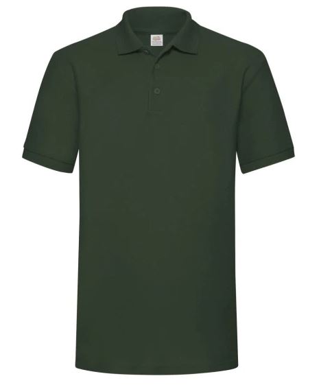 Heavyweight polycotton polo shirt in bottle green