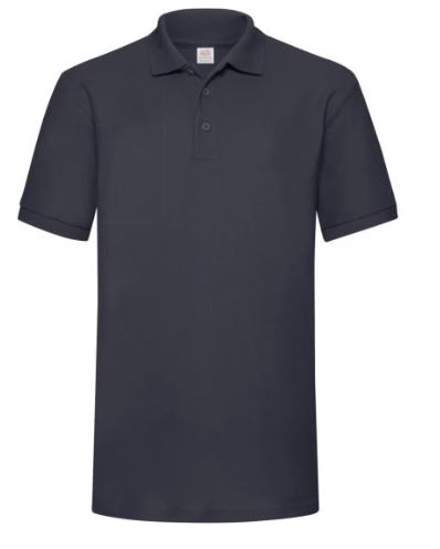 Heavyweight polycotton polo shirt in deep navy