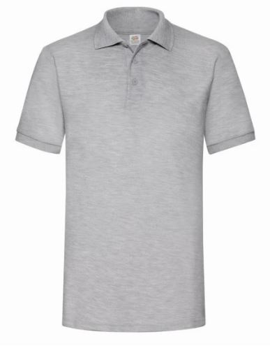 Heavyweight polycotton polo shirt in heather grey