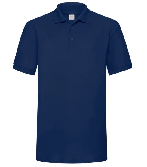 Heavyweight polycotton polo shirt in navy