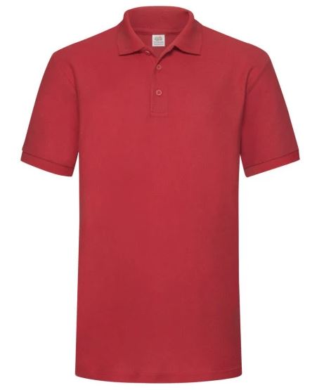 Heavyweight polycotton polo shirt in red