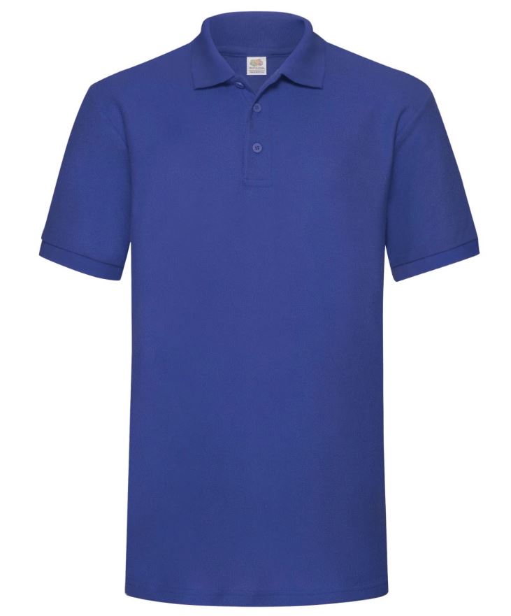 Heavyweight polycotton polo shirt in royal blue