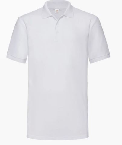 Heavyweight polycotton polo shirt in white