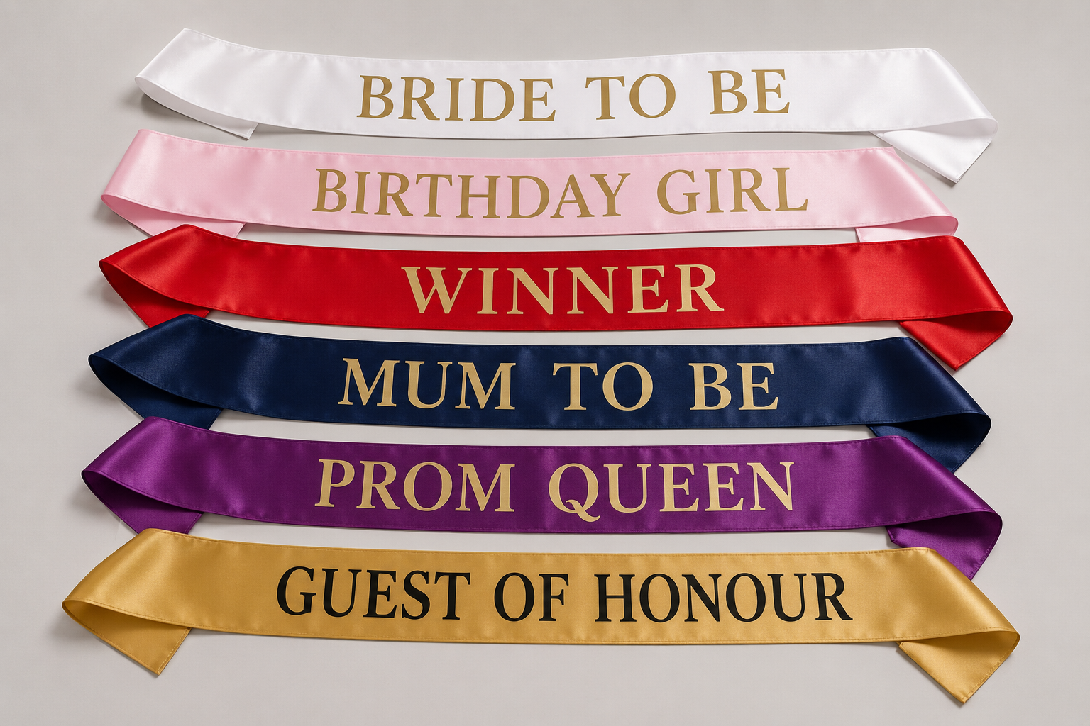 Personalised event sashes