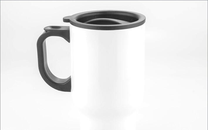 14oz White Stainless Steel Travel Mug Convenience Meets Style