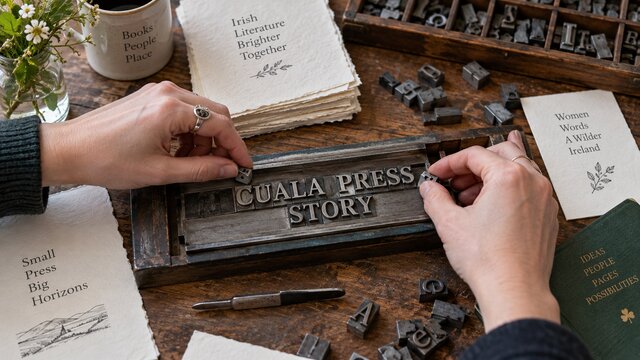 Movable printing type and paper in an original concept about the Cuala Press