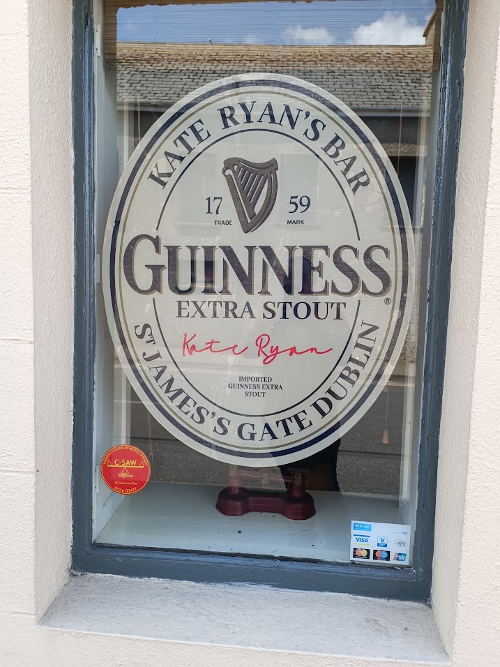 pub guinness sign with name for window